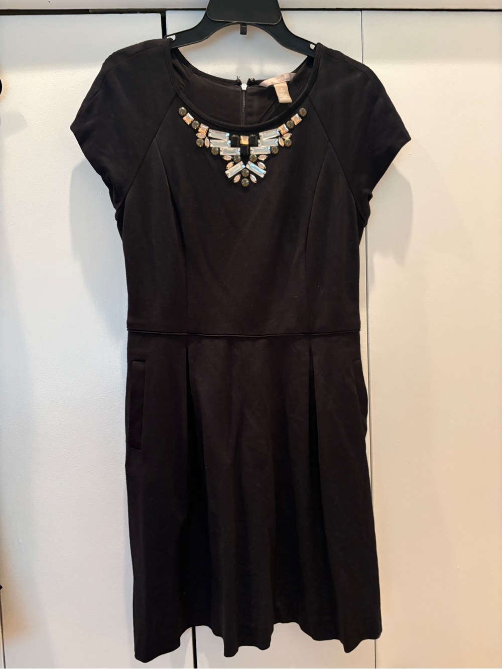 Banana Republic Black Mini Dress with Jewel Embellishment